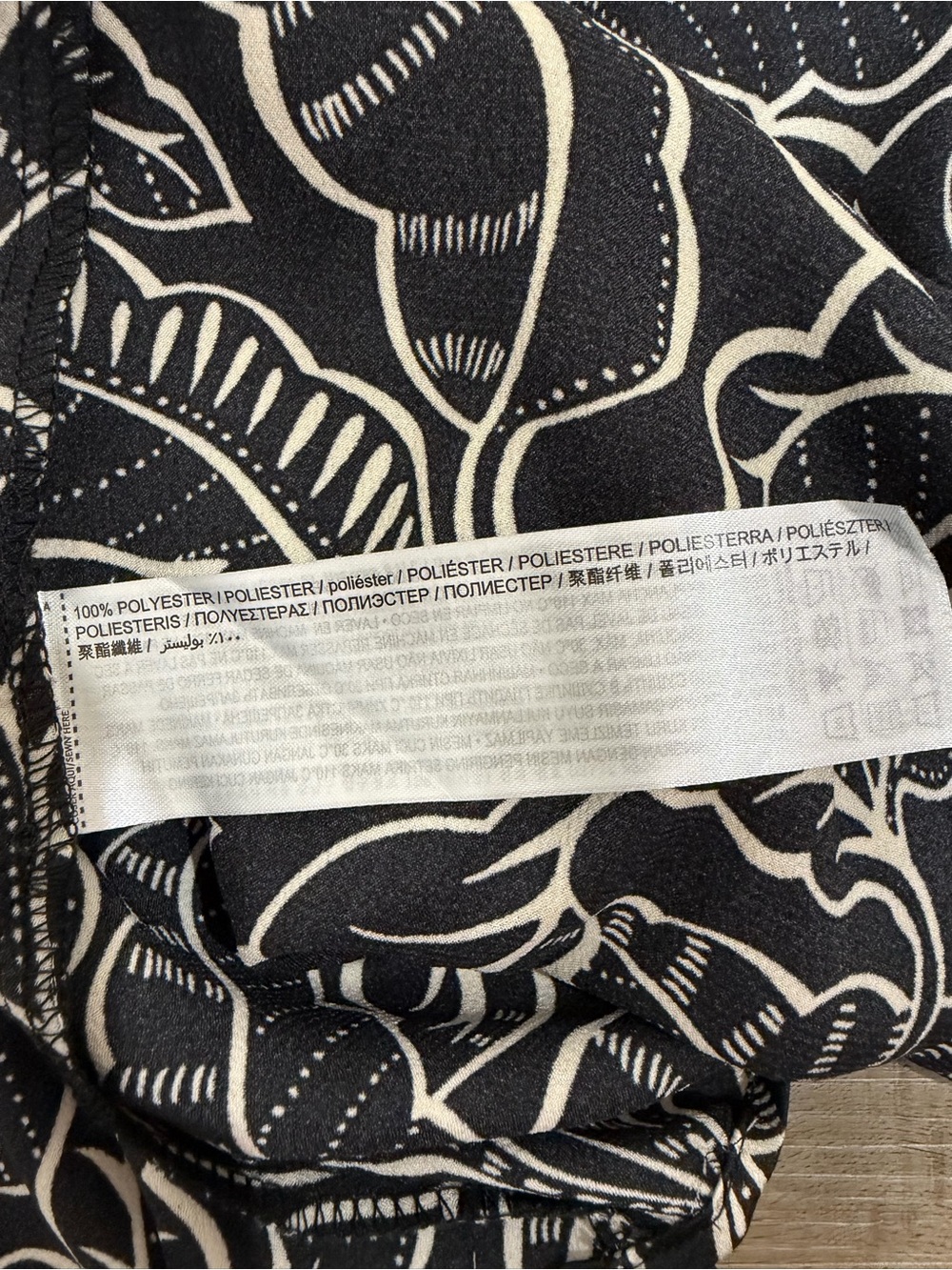 Mango Black and White Leaf-Print Wrap Maxi Dress - Picture 8 of 9